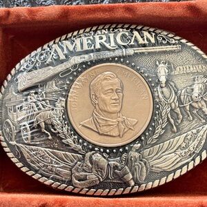 First Edition Vintage New in Plastic American John Wayne Buckle